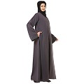 Front open premium CEY fabric abaya- Dark Grey